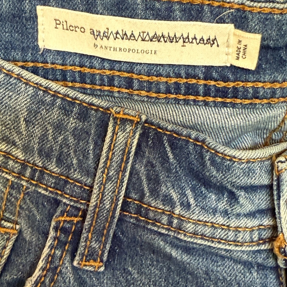 Pilcro & The Letterpress Embroidered Boyfriend Denim Jeans Size 28 - Picture 8 of 11